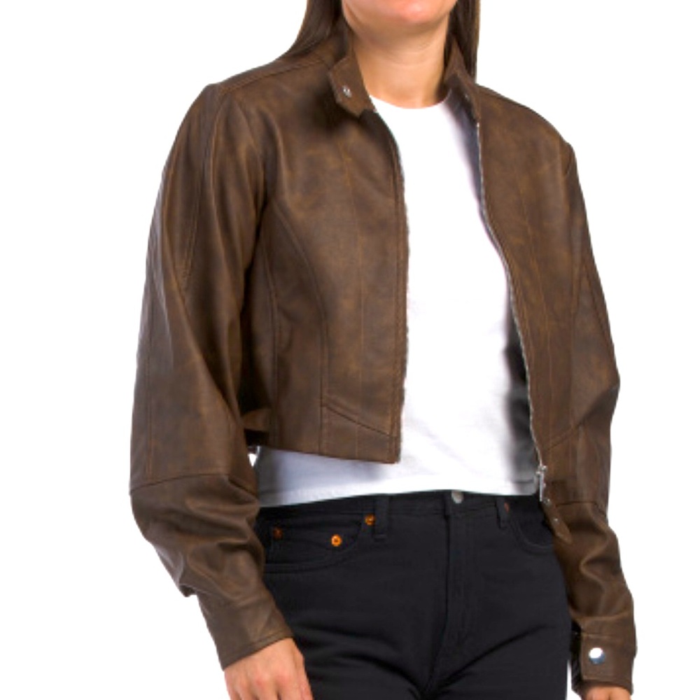 We Wore What Faux Leather Jacket